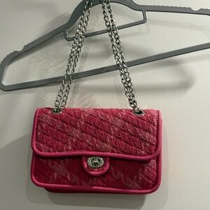 Pink Quilted Chain Shoulder Bag